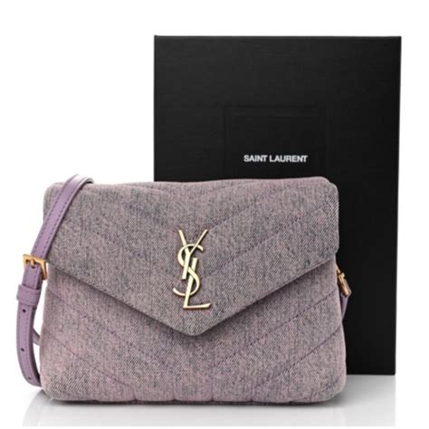 ysl bleached lilac|SAINT LAURENT Denim Y Quilted Monogram Toy Loulou .